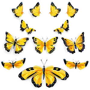 Stylized Yellow Butterfly Png 06292024 PNG image