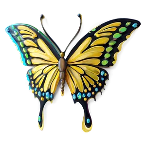 Stylized Yellow Butterfly Png 06292024 PNG image