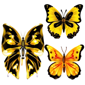 Stylized Yellow Butterfly Png 31 PNG image