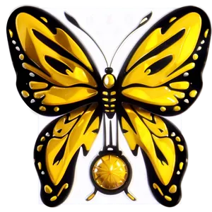 Stylized Yellow Butterfly Png Qvo99 PNG image