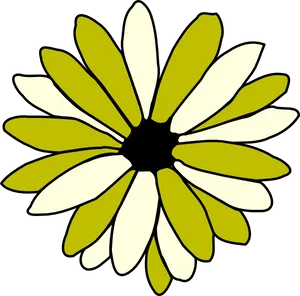 Stylized Yellow Daisy Illustration PNG image