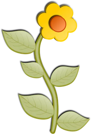Stylized Yellow Flower Illustration
