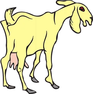 Stylized Yellow Goat Illustration PNG image