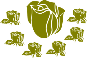 Stylized Yellow Roses Graphic