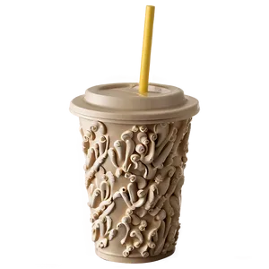 Styrofoam Cup With Straw Png 06122024 PNG image