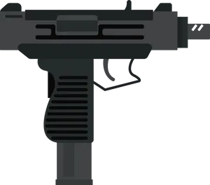 Submachine Gun Vector Illustration