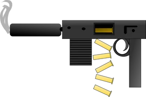 Submachine Gun Vector Illustration PNG image