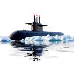 Submarine In Arctic Waters PNG 05252024 PNG