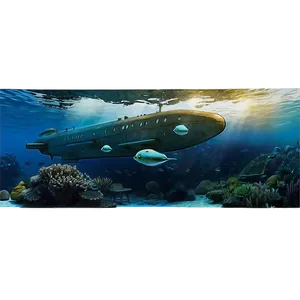 Submarine Underwater Scene Png 05252024 PNG image