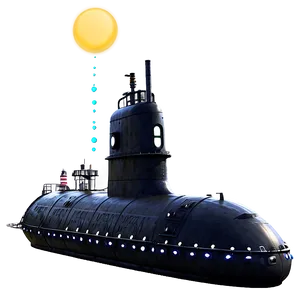 Submarine With Lights PNG 05252024