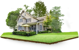 Suburban_ Home_ Floating_ Island PNG image