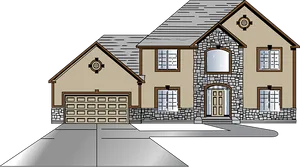 Suburban House Illustration