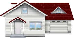 Suburban House Vector Illustration