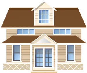 Suburban House Vector Illustration