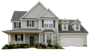 Suburban Two Story House PNG image