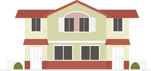 Suburban Two Story House Illustration