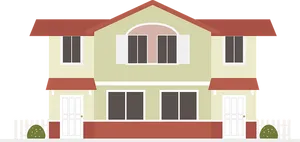 Suburban Two Story House Illustration
