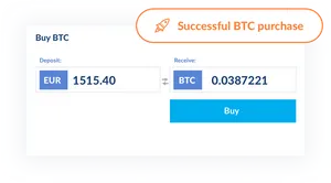 Successful Bitcoin Purchase Notification PNG image