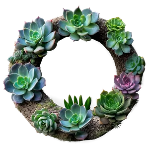 Succulent Garden Wreath PNG Gwk9