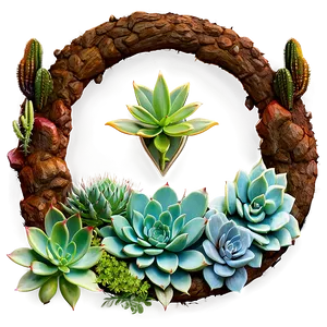 Succulent Garden Wreath Png Sxr PNG image