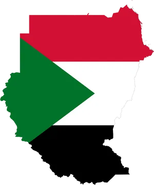 Sudan Mapwith Flag Overlay PNG image
