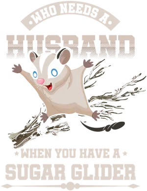 Sugar Glider Graphic Tee Design PNG image