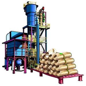Sugar Mill Processing Sugarcane PNG 06262024