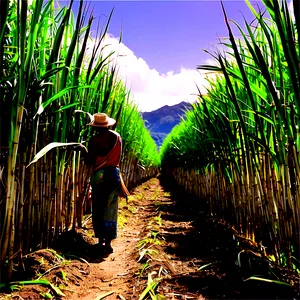 Sugarcane Farming Landscape Png 37 PNG image