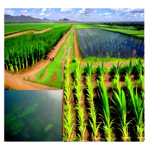 Sugarcane Field Aerial View PNG 06262024 PNG