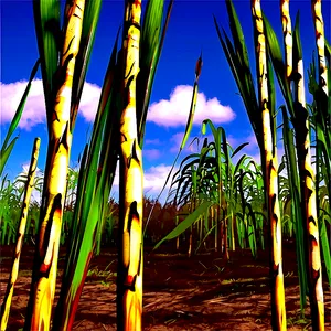 Sugarcanes In Sunny Field Png Dtx81 PNG image