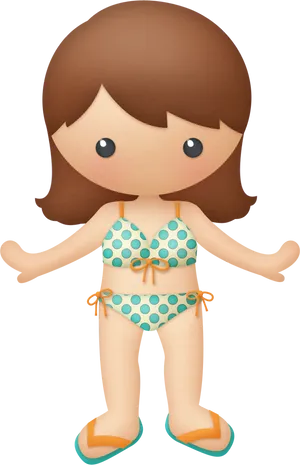 Summer Beach Doll Clipart PNG image