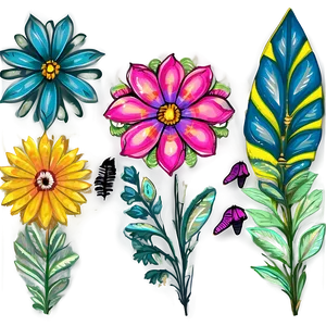 Summer Boho Flowers PNG 92 PNG