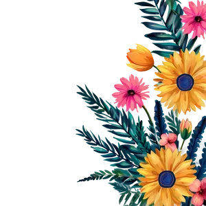 Summer Boho Flowers PNG Pbx34 PNG