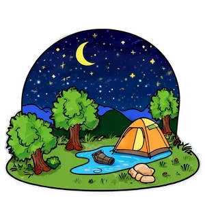 Summer Camping Under The Stars PNG 56