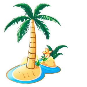 Summer Cartoon Palm Tree Png Xts8 PNG image