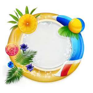 Summer Circle Frame PNG Rqw PNG