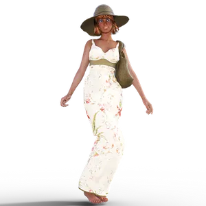 Summer_ Fashion_ Model_ With_ Hat