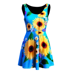 Summer Floral Dress PNG Qws20