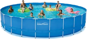 Summer Fun In Above Ground Pool PNG image