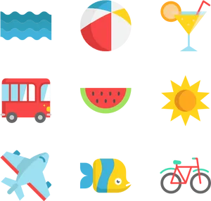Summer Icons Collection PNG image