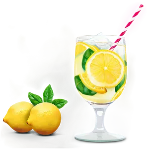 Summer Lemonade Glass PNG 05252024