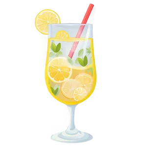 Summer Lemonade Glass PNG Xtx72