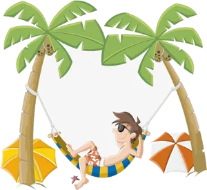 Summer_ Relaxation_ Hammock_ Beach_ Vector