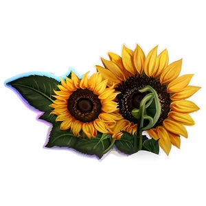 Summer Sunflower Sticker Png Ihp52 PNG image