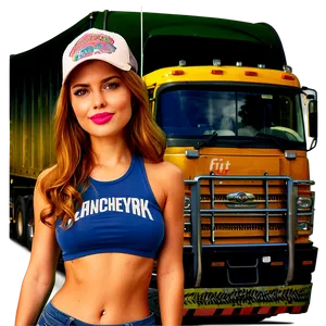 Summer Trucker Scene Png 06272024 PNG image