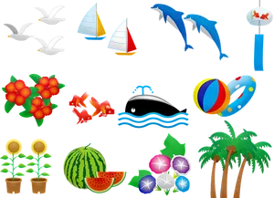Summer Vacation Clipart Collection PNG image
