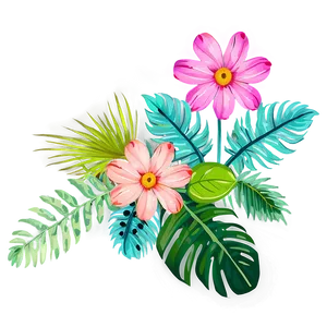 Summer Vibes Floral Design PNG 12
