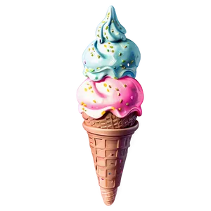 Summer Vibes Ice Cream Cone PNG 06252024 PNG