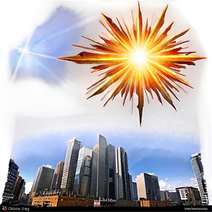 Sun Flare Cityscape PNG Adx