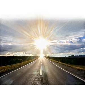 Sun Flare Road View PNG Kao PNG